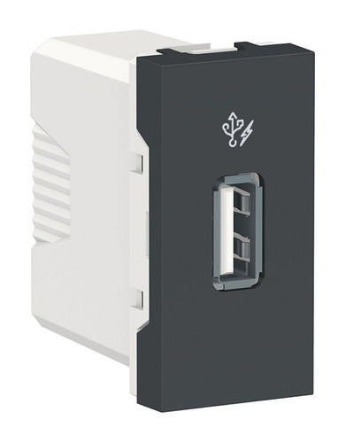 Розетка 1xUSB Schneider Electric UNICA MODULAR, антрацит