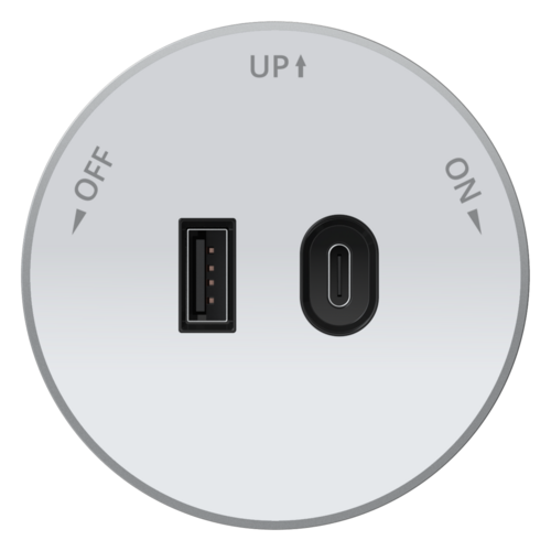 Systeme Electric MultiTrack Розетка 2хUSB (тип А+С) 18Вт, 5В/3А Белый
