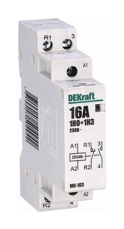 Модульный контактор DEKraft МК-103 1НО+1НЗ 20А 230В AC, 18058DEK